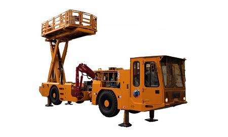 Underground self-propelled installation for inspection, frills and mounting mining, equipped with CMU Hencon TransVers S-lift